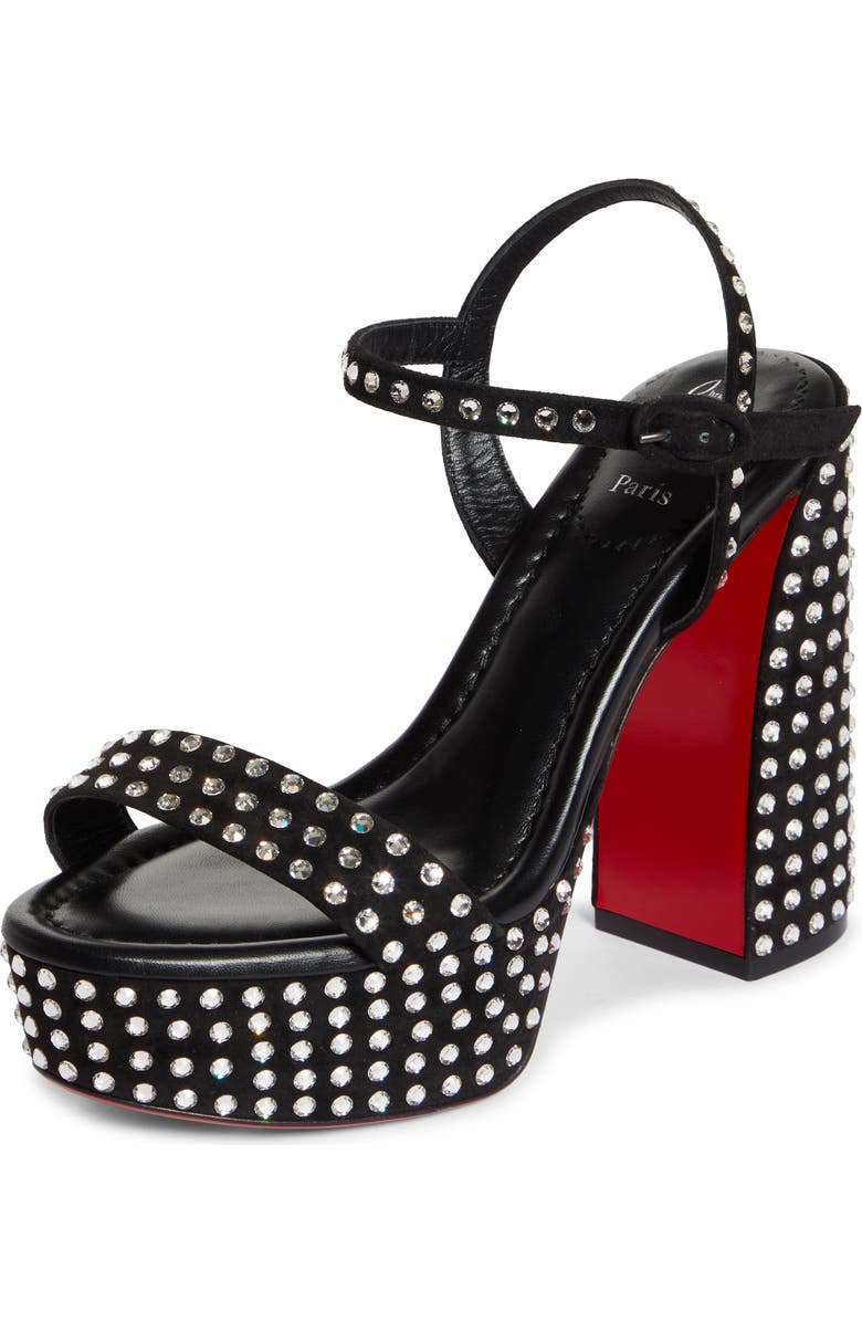 Christian Louboutin Movida Jane Quarter Strap Platform Sandal, Main, color, Black