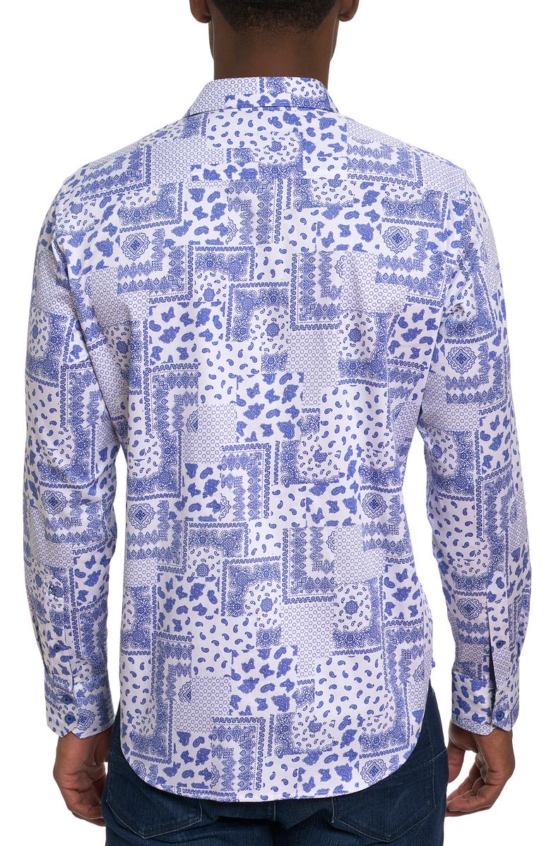 Robert Graham Vittoria Paisley Stretch Button-Up Shirt, Alternate, color, Blue Multi