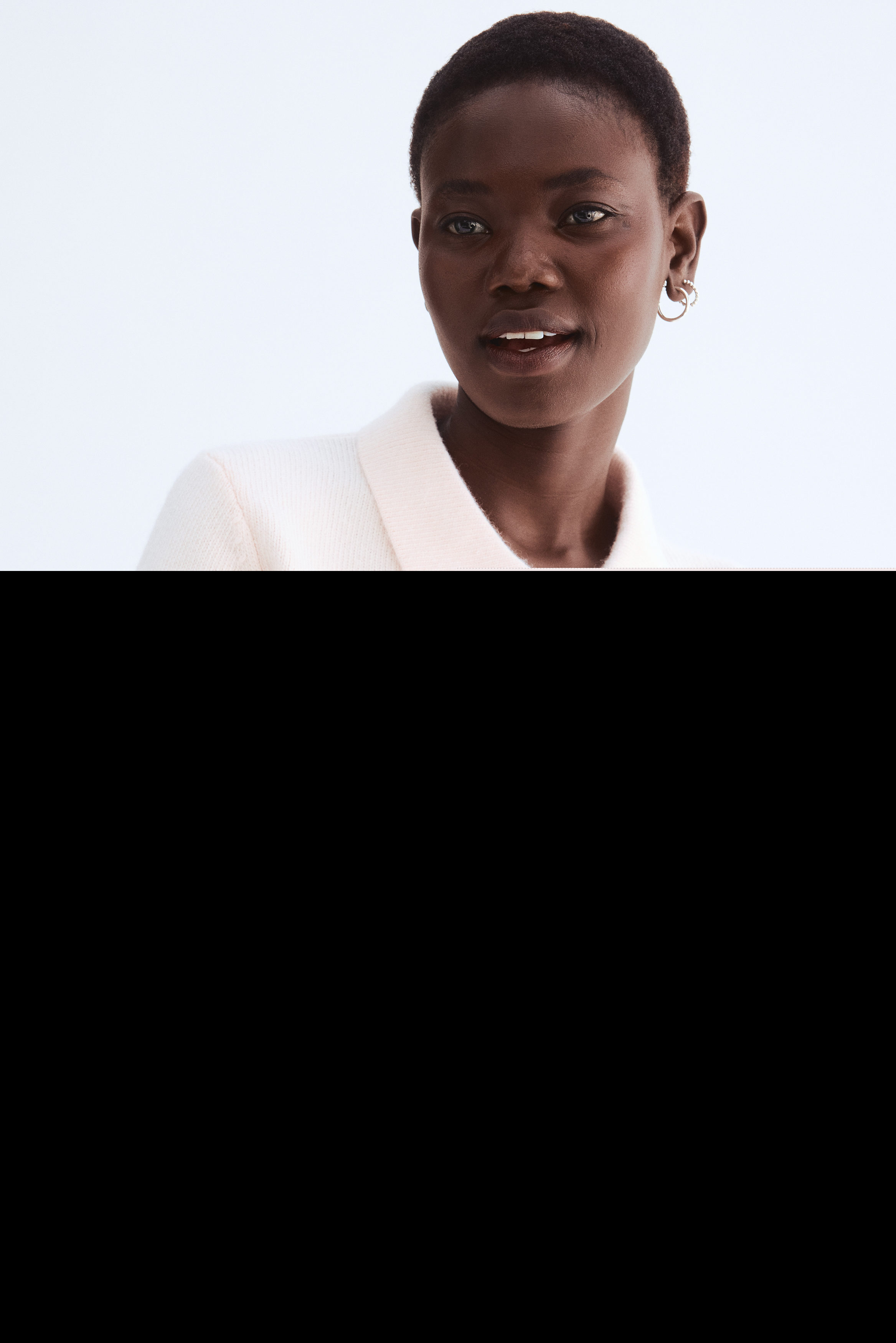 H&M Short-sleeved cardigan with collar, Alternate, color, Pale Pink