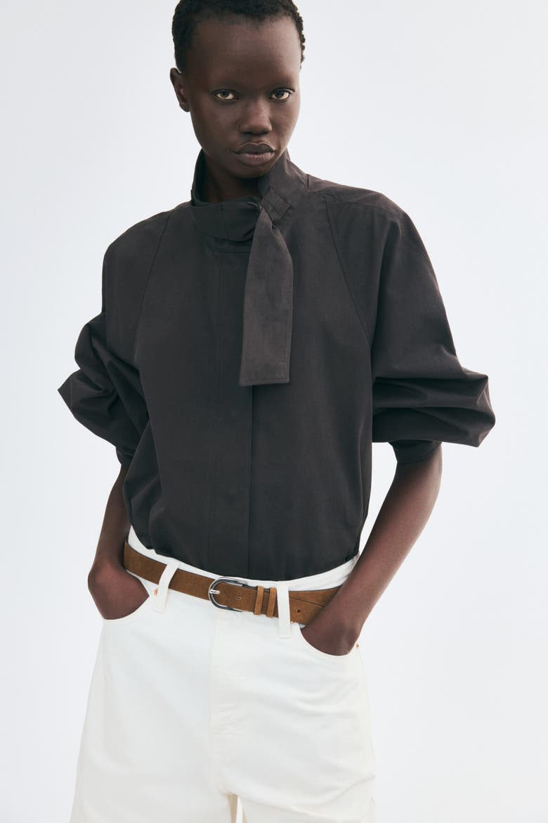 Oversized Twill Jacket, Main, color, Dark brown