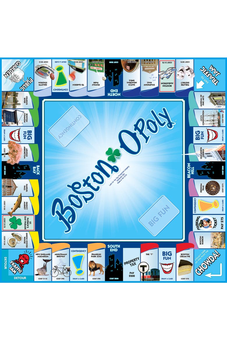 Bostonopoly Monopoly Board Game, Alternate, color, Multicolored