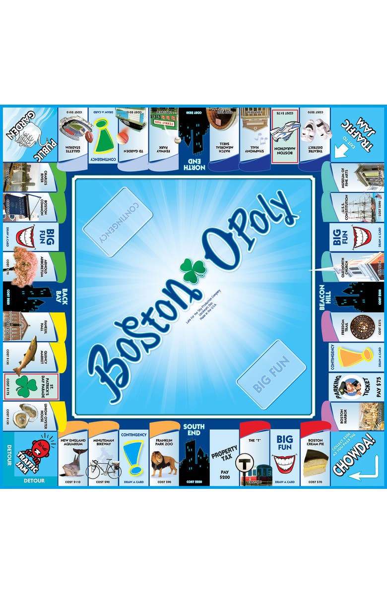 Late for the Sky Bostonopoly Monopoly Board Game, Alternate, color,