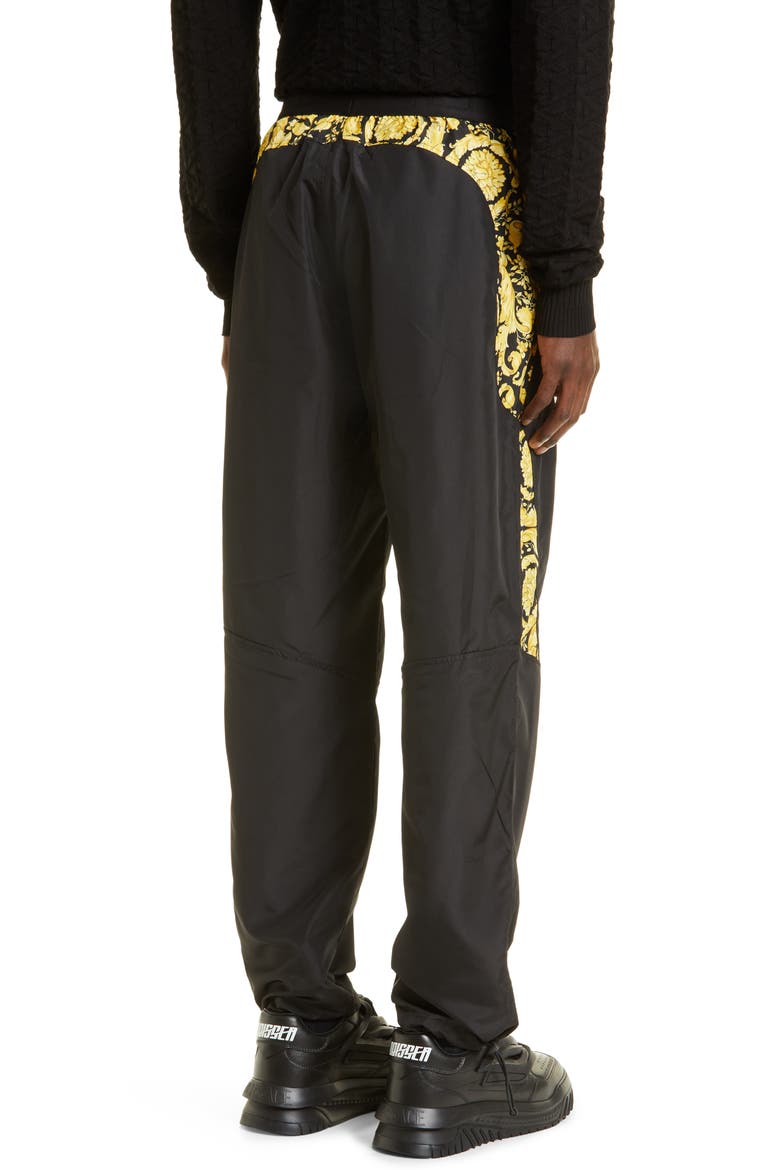 Men's Medusa Side Stripe Track Pants, Alternate, color, BLACK/ PRINT