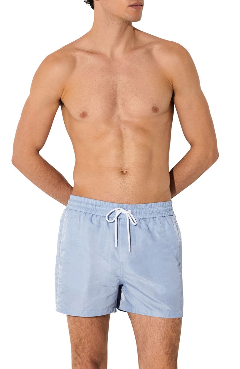 Reiss Breeze Piped Nylon Swim Trunks, Main, color, Soft Blue