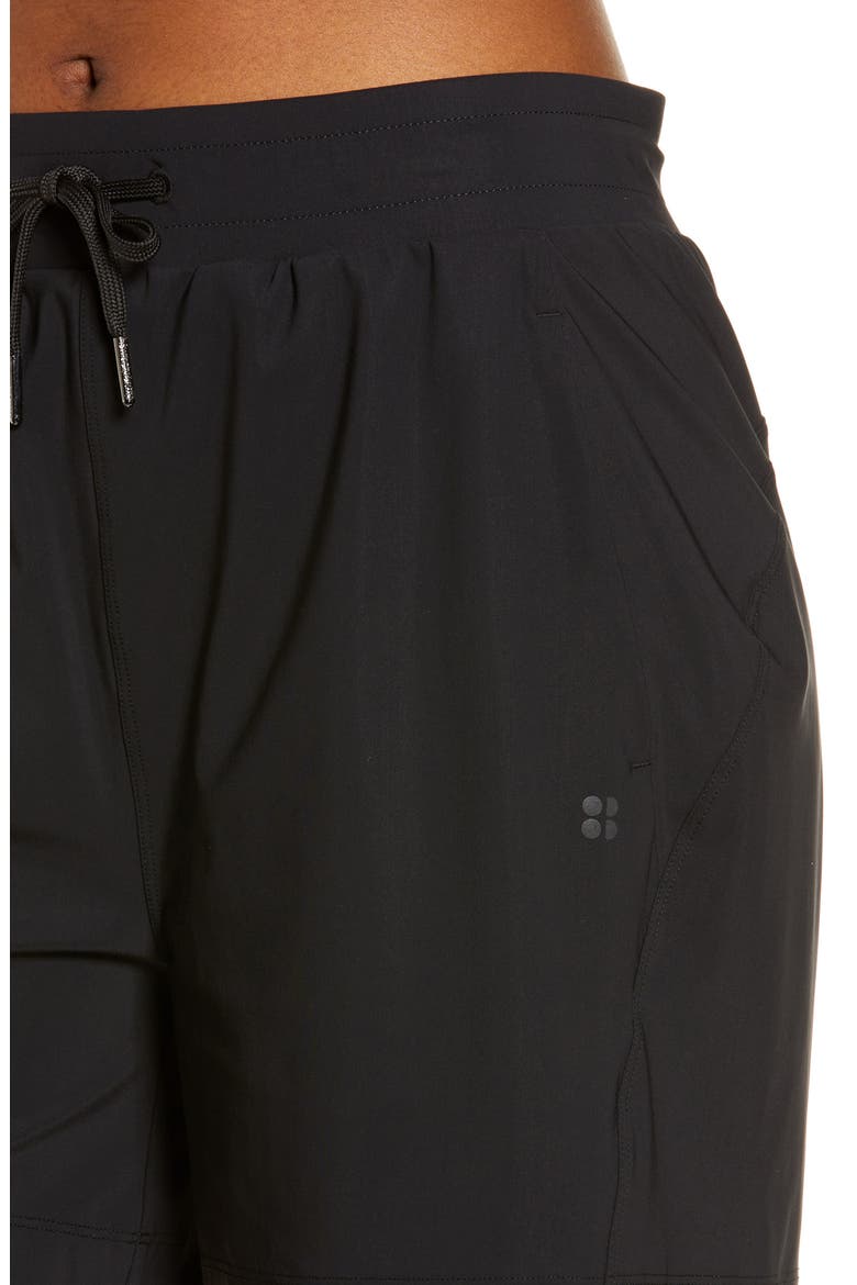 Explorer Tie Waist Shorts, Alternate, color, BLACK