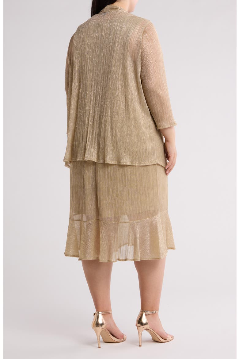 Metallic Cocktail Dress with Jacket, Alternate, color, GOLD