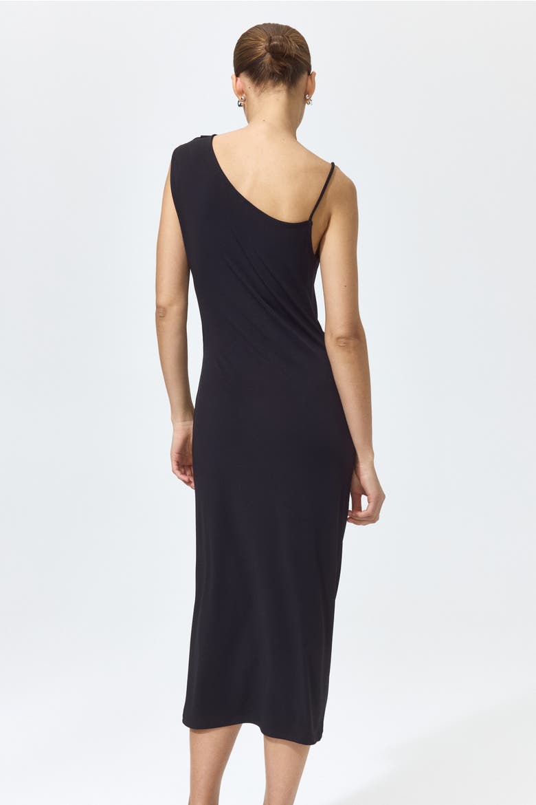 Asymmetric Jersey Dress, Alternate, color, Black