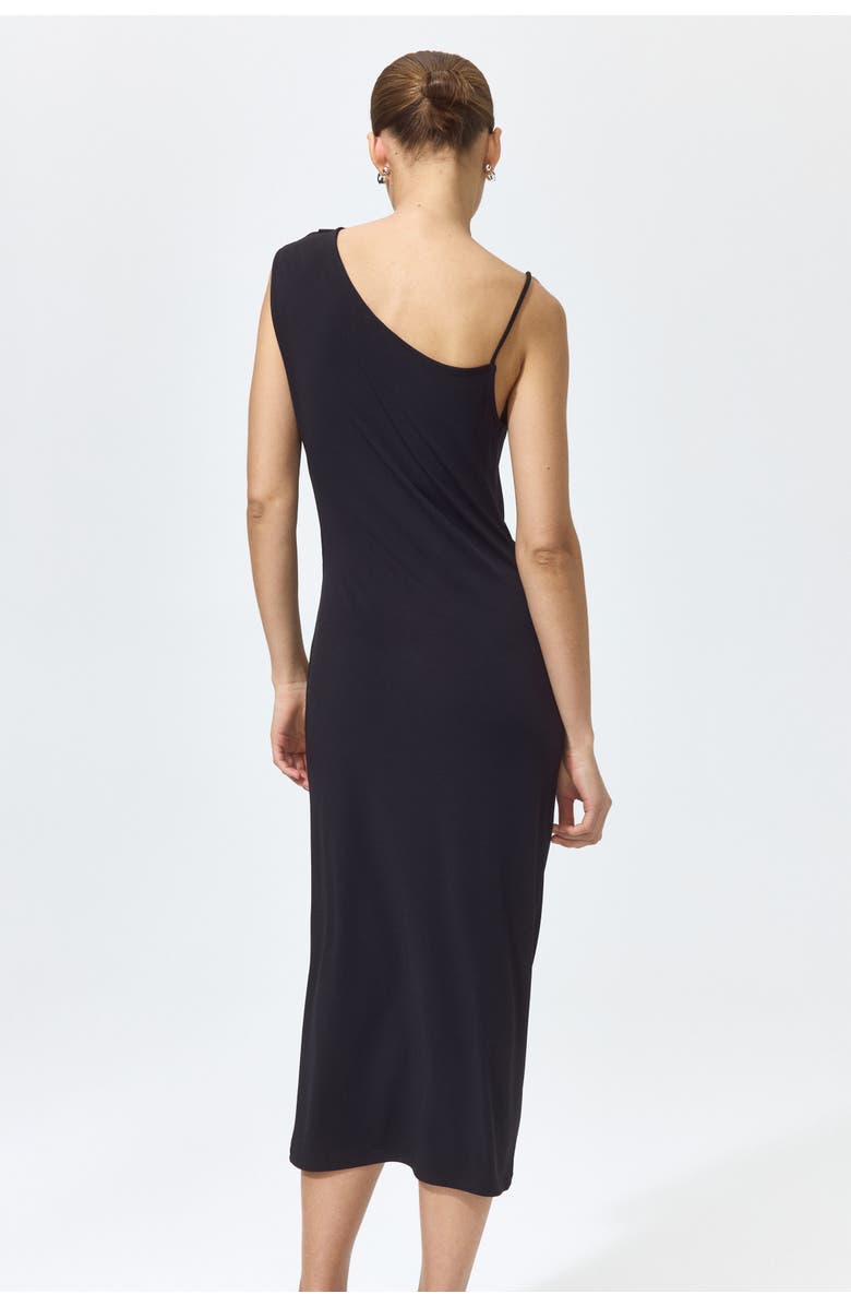 H&M Asymmetric Jersey Dress, Alternate, color, Black