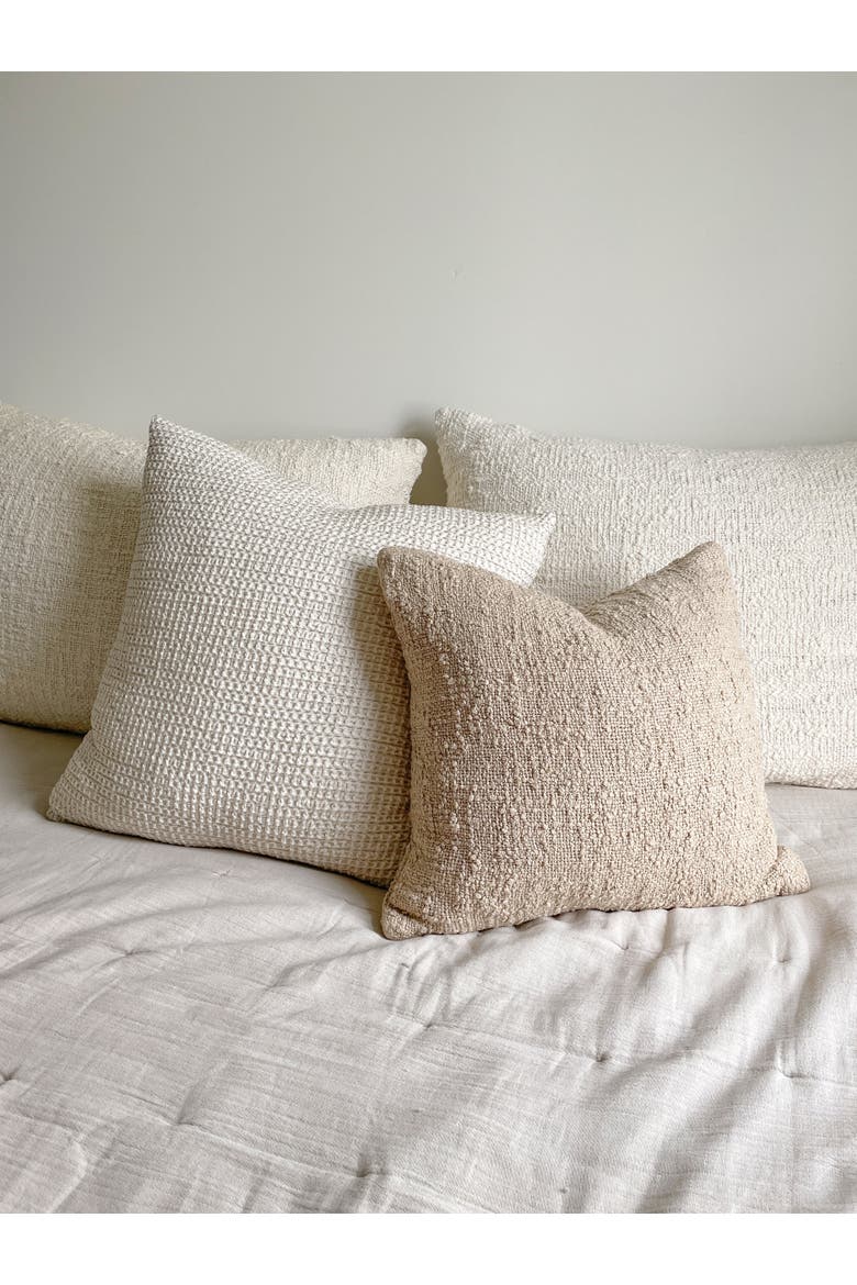 Cozy Cotton Boucle Euro Pillow with Down Alternative Insert, Alternate, color, Beige