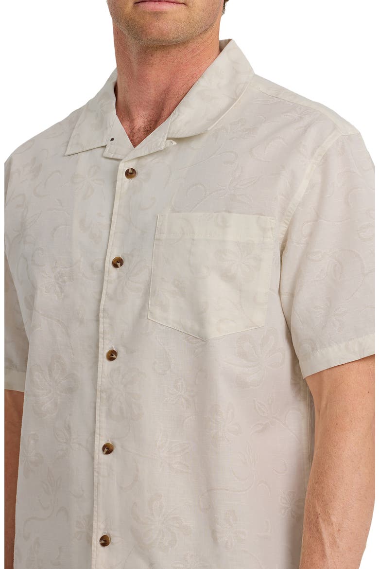 Lo-Biscus DNA Cotton & Linen Camp Shirt, Alternate, color, SNOW WHITE