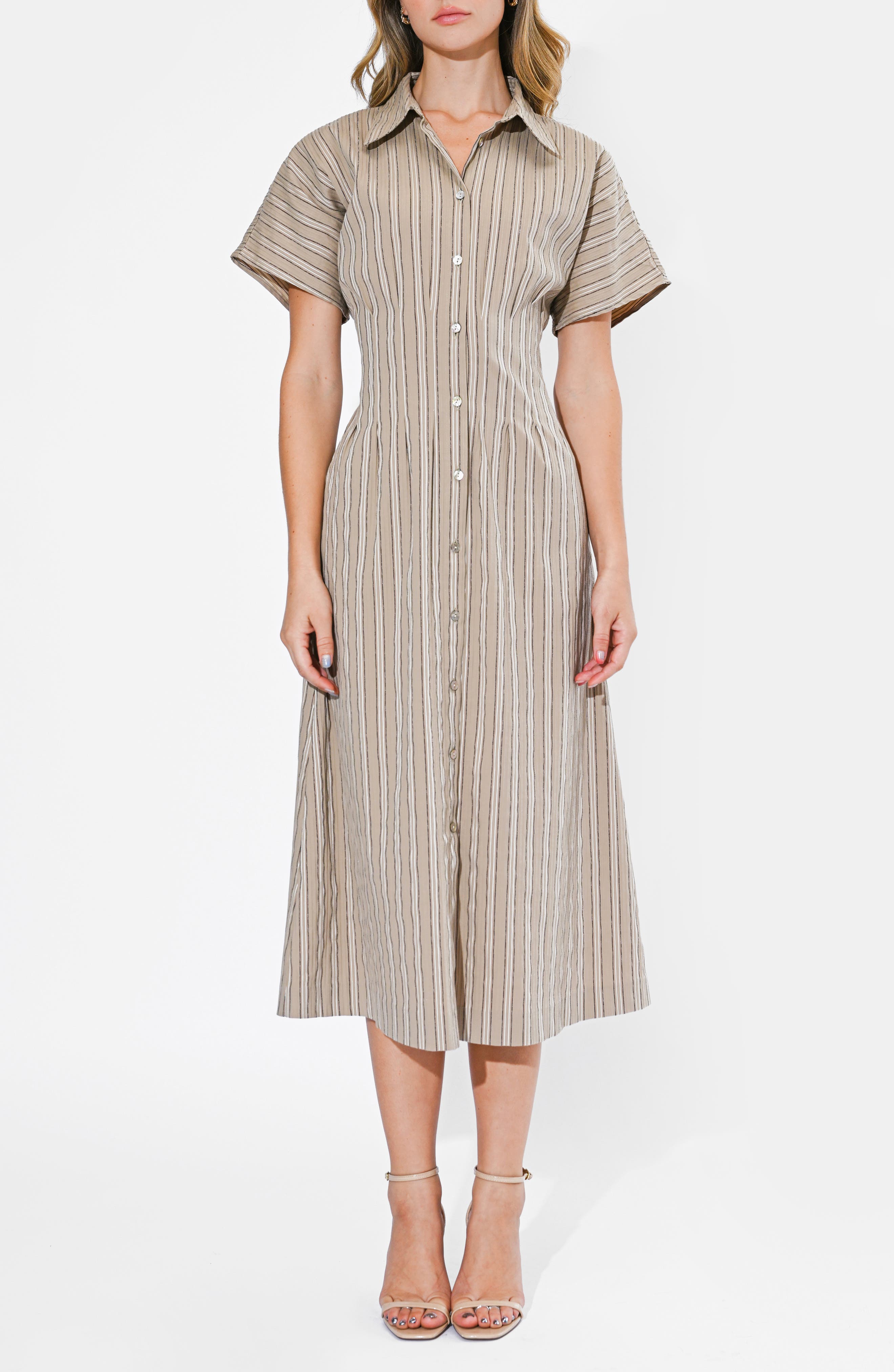 Audrey Stripe Cotton Blend Shirtdress - image 3
