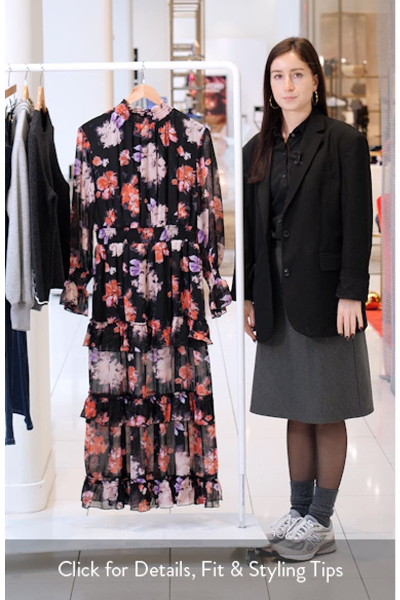 Isadora Floral Print Ruffle Long Sleeve Maxi Dress video
