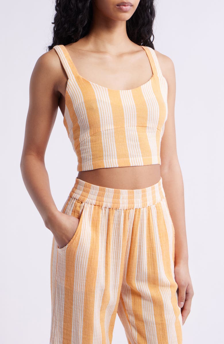 Rip Curl Premium Surf Stripe Crop Tank, Main, color, Mango