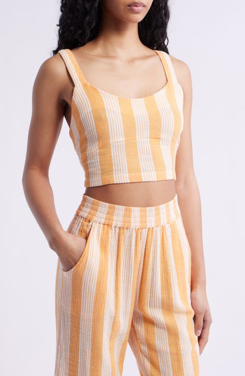 Premium Surf Stripe Crop Tank