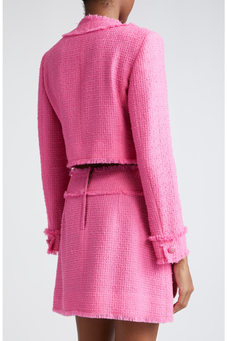 Crop Raschel Tweed Jacket, Alternate, color, ROSA