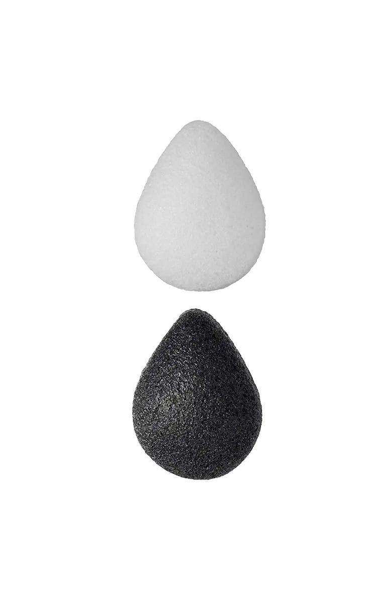PURSONIC Natural Facial Konjac Sponge Duo Set, Alternate, color, Black And White