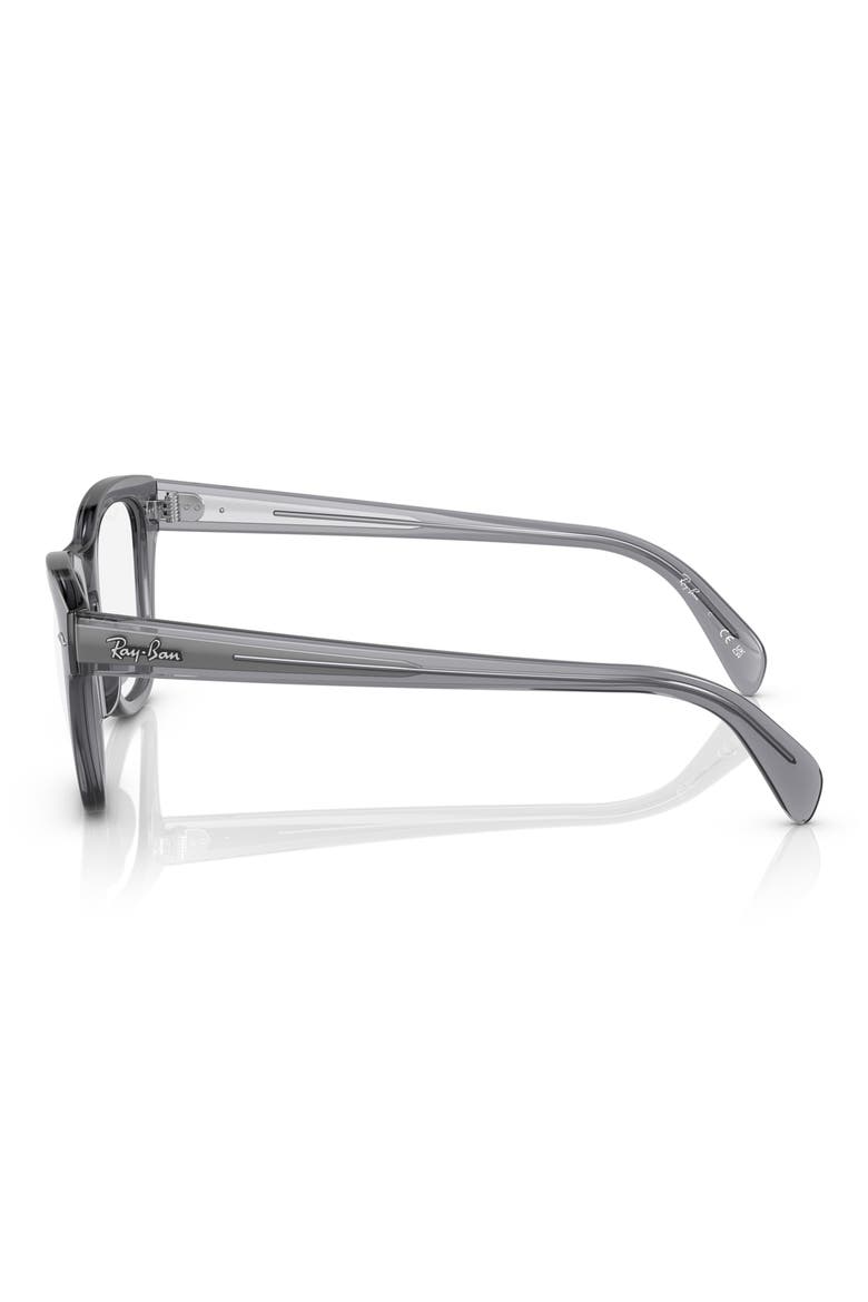 RX0707V 50mm Square Optical Glasses, Alternate, color, TRANSPARENT GREY