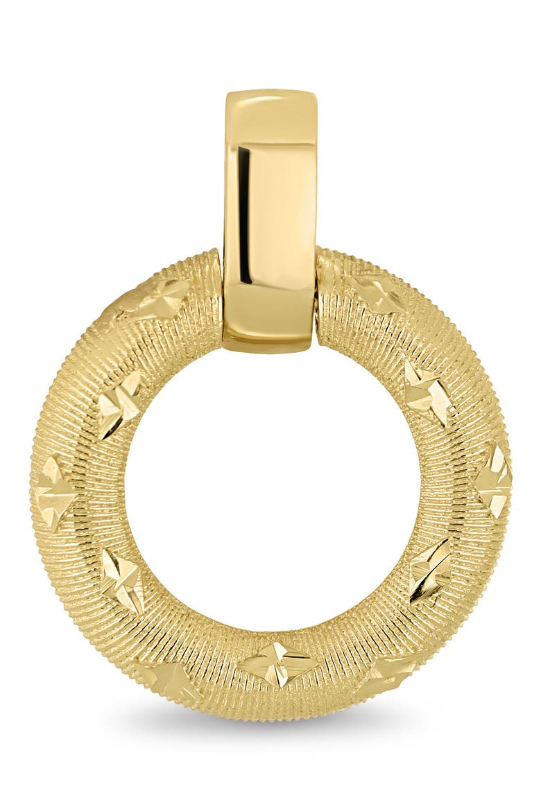 14K Yellow Gold Textured Circle Drop Earrings, Alternate, color, 14KY