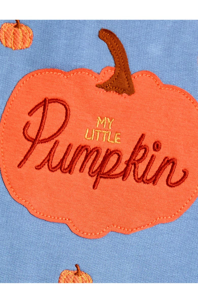 JOJO MAMAN BEBE Kids' My Little Pumpkin Shirt & Overalls Set, Alternate, color, Denim