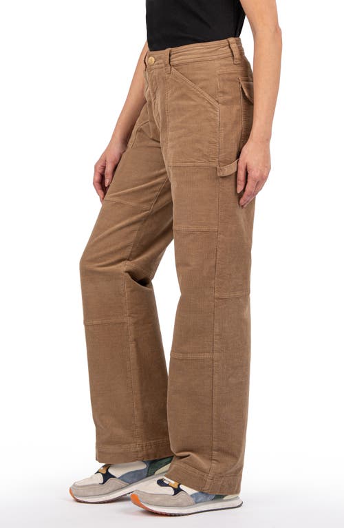 Shop Kut From The Kloth Sienna High Waist Wide Leg Utility Pants In Khaki