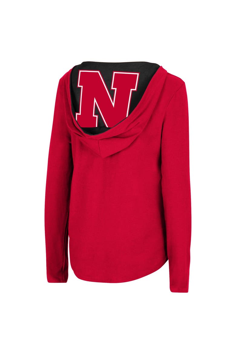 Women's Colosseum Scarlet Nebraska Huskers Catalina Hoodie Long Sleeve T-Shirt, Alternate, color, Scarlet