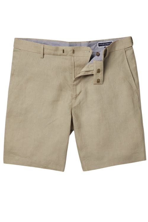 Charles Tyrwhitt Linen Shorts In Brown