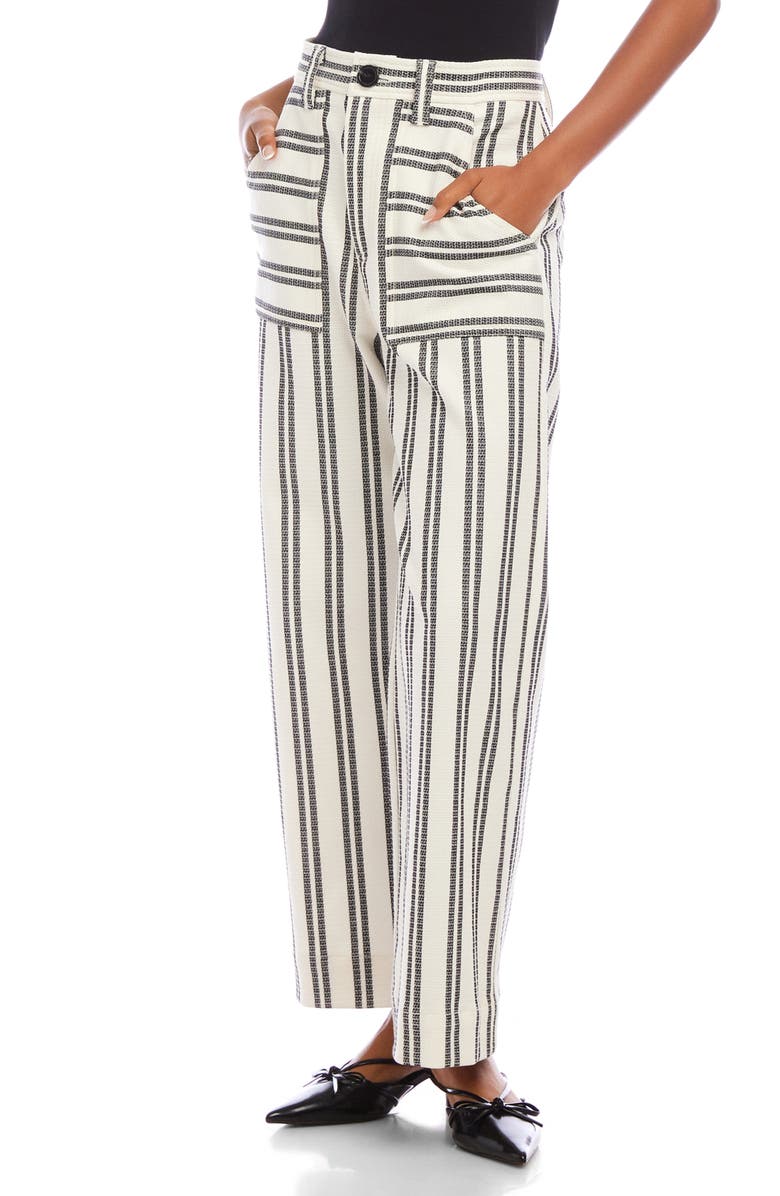 FIFTEEN TWENTY Rylee Wide Leg Crop Pants, Alternate, color, Stripe