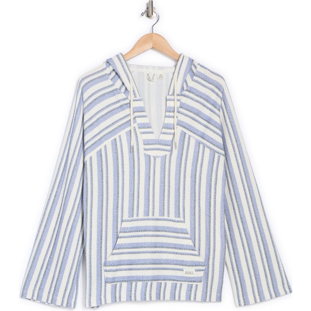 Roxy Wild And Free Stripe Hoodie In Bijou Blue Small Silk Stripe
