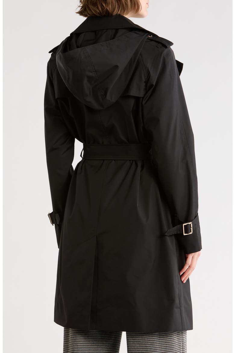 Belted Trench Coat, Alternate, color, BLACK