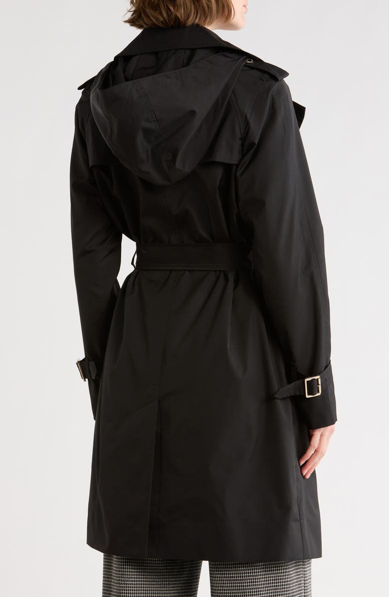 Michael Kors Belted Trench Coat, Alternate, color, Black