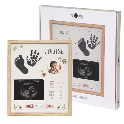 Baby Birth Frame Keepsake Kit - Handprint & Footprint Frame | Newborn Gift & Nursery Decor