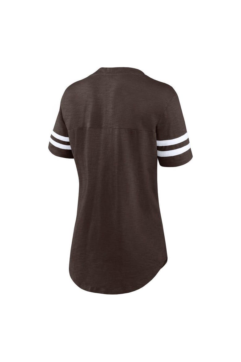 Women's Fanatics Branded Brown Cleveland Browns Speed Tested V-Neck T-Shirt, Alternate, color, Brown