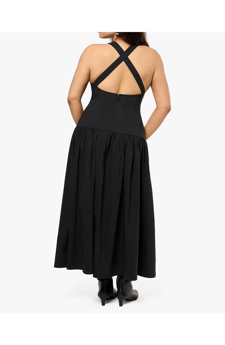 WeWoreWhat Peplum Drop Waist Midi Dress, Alternate, color, 