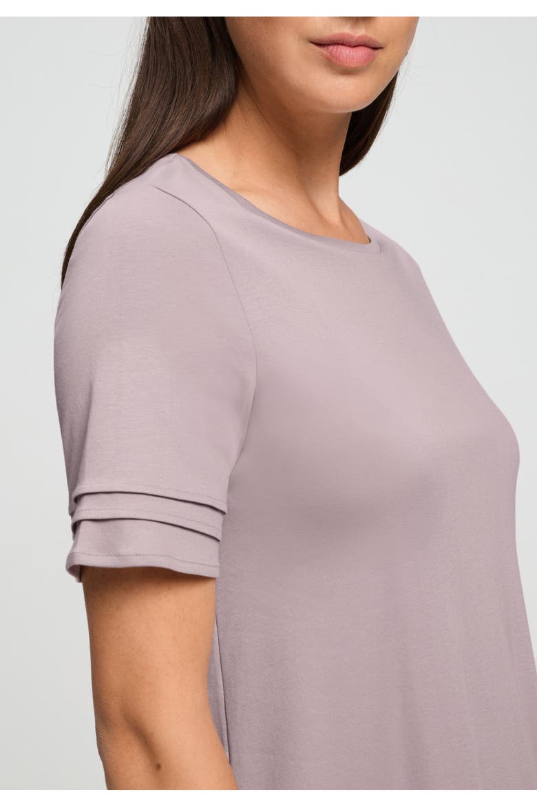 Pilar Pleated Cotton Nightgown, Alternate, color, Stormy Rose