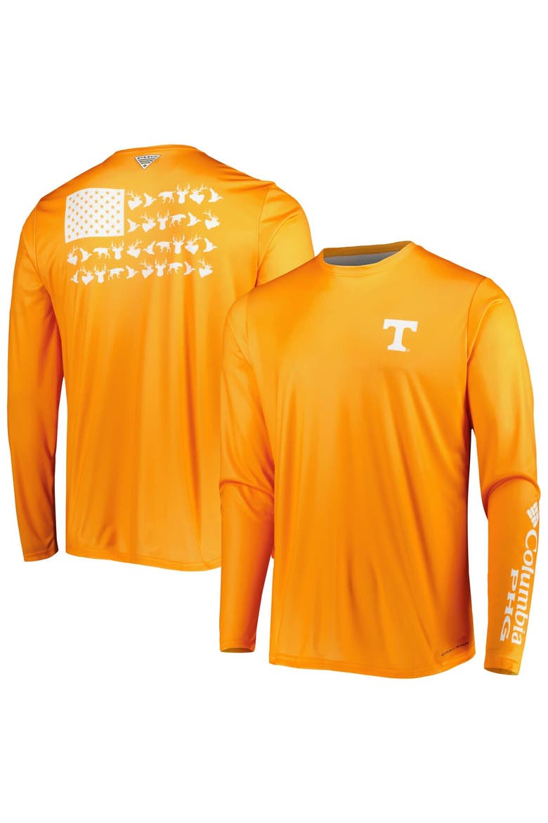 Men's Columbia Tennessee Orange Tennessee Volunteers Terminal Shot Omni-Shade Omni-Wick Long Sleeve T-Shirt, Main, color, Tennessee Orange