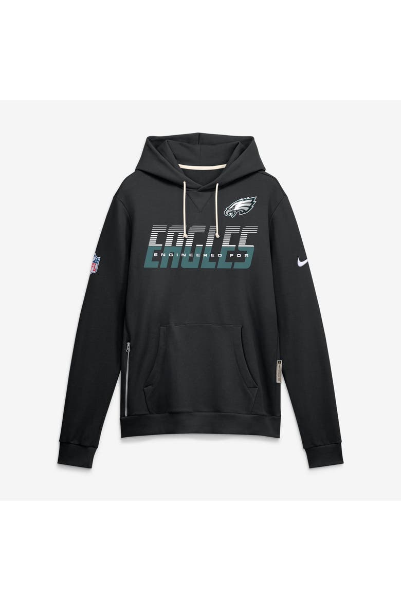 Men's Nike Black Philadelphia Eagles Sideline Standard Issue Top Prospect Dri-FIT Hoodie, Main, color, Black