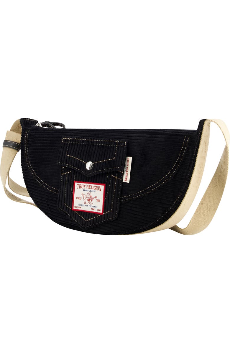 True Religion Corduroy Crossbody Bag, Alternate, color, Black