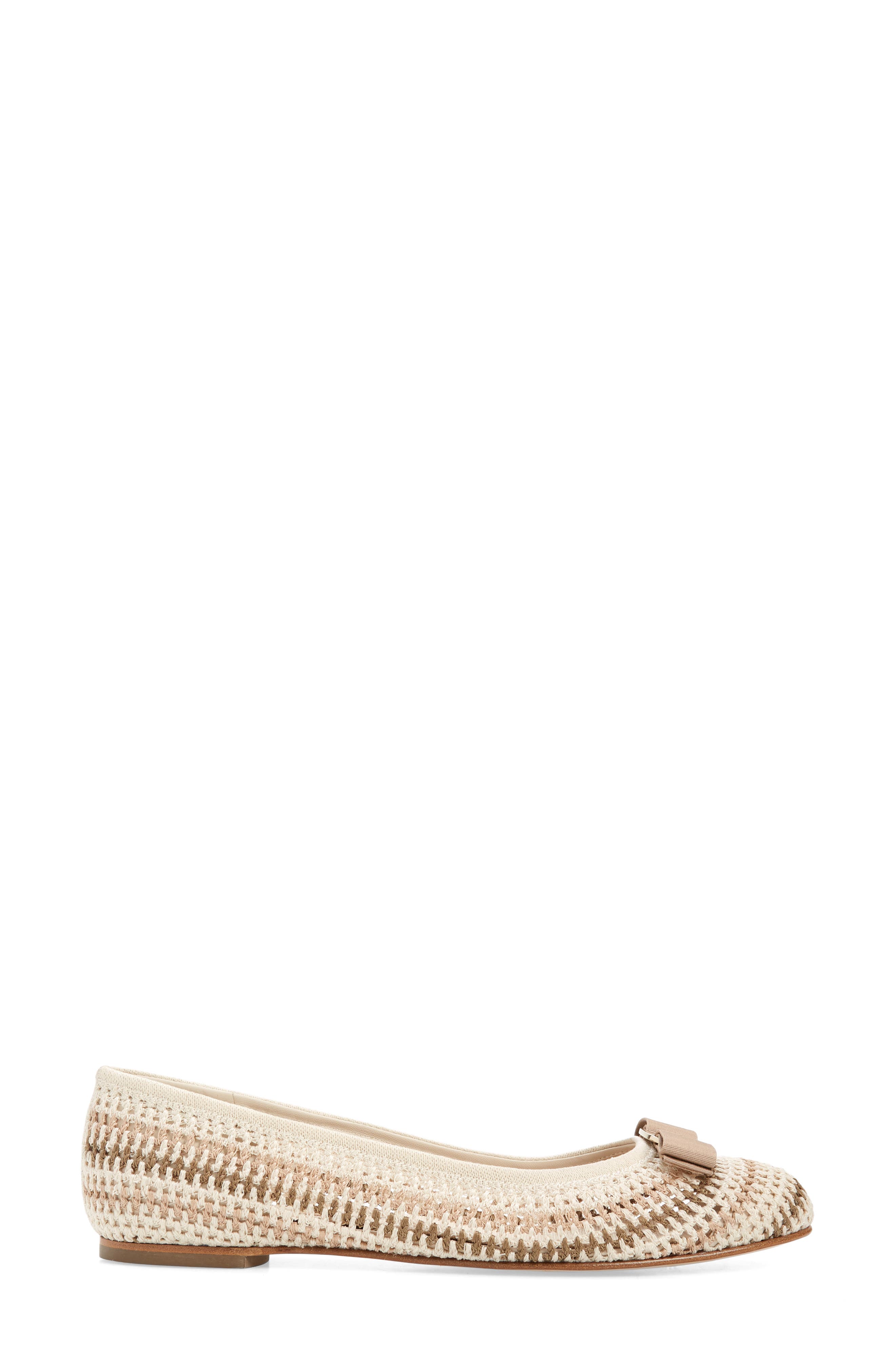FERRAGAMO Varina Bow Crochet Flat, Alternate, color, 
