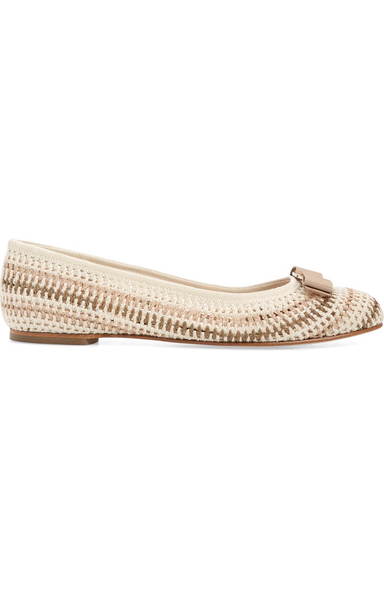 FERRAGAMO Varina Bow Crochet Flat, Alternate, color,