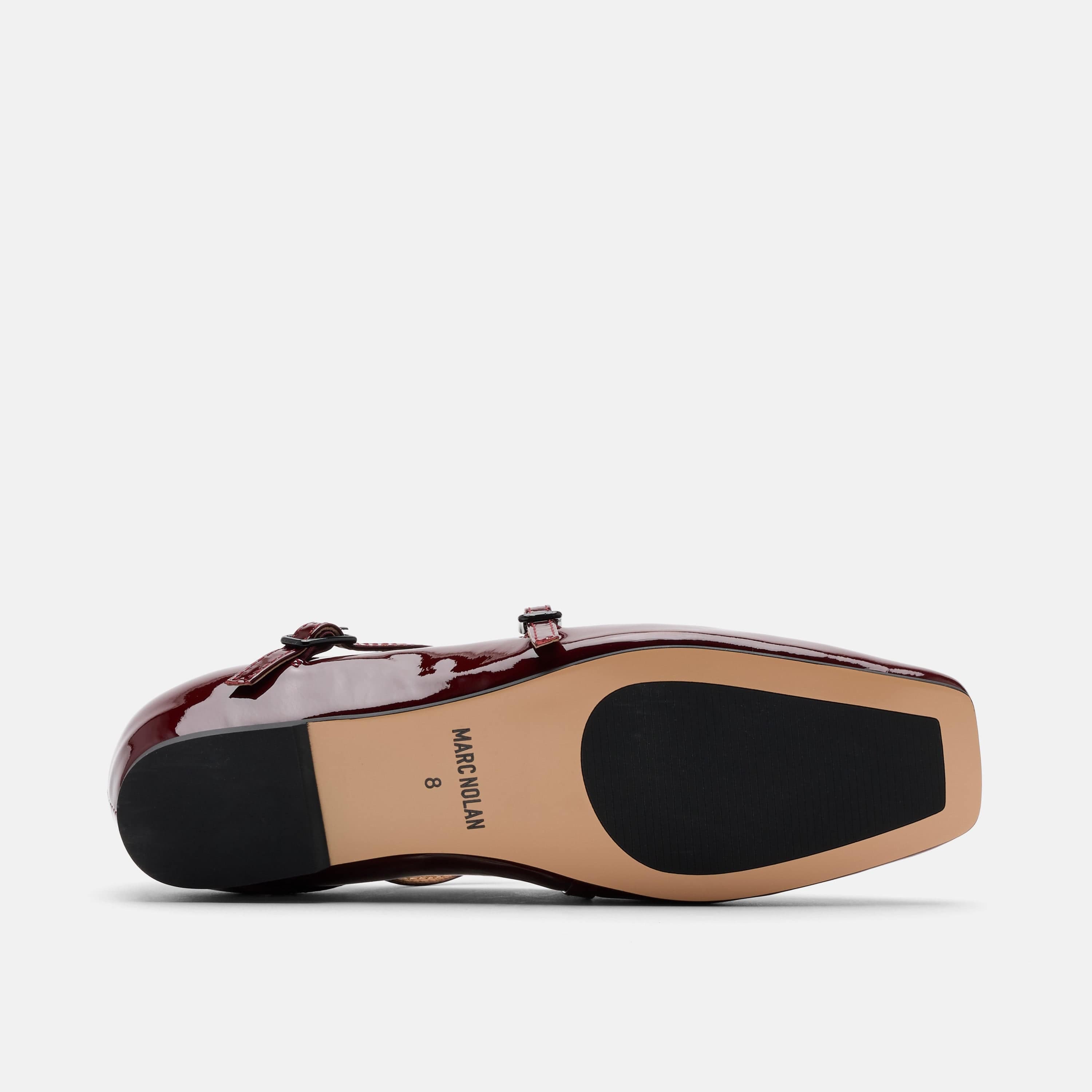 MARC NOLAN Billie Patent Leather Mary Jane Flats, Alternate, color, Burgundy