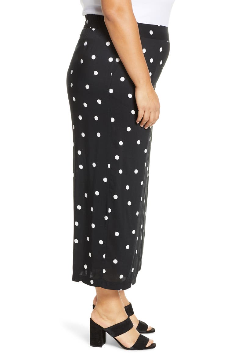 Gibson x International Women's Day The Mom In Style Crop Wide Leg Pants, Alternate, color, BLACK/ WHITE DOT