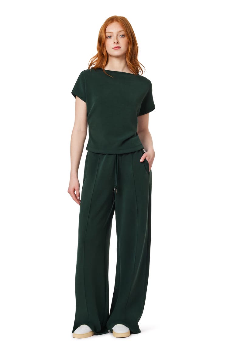 Ruched Side Seam T-Shirt, Alternate, color, BLACK NIGHT