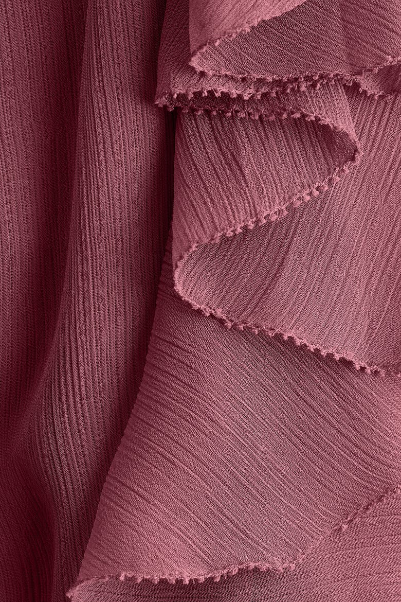 Flounced Chiffon Dress, Alternate, color, Dark dusty pink