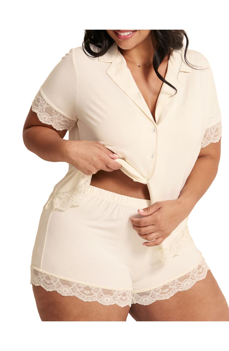 Adore Me Isa Short Pajama Set, Alternate, color, Light White