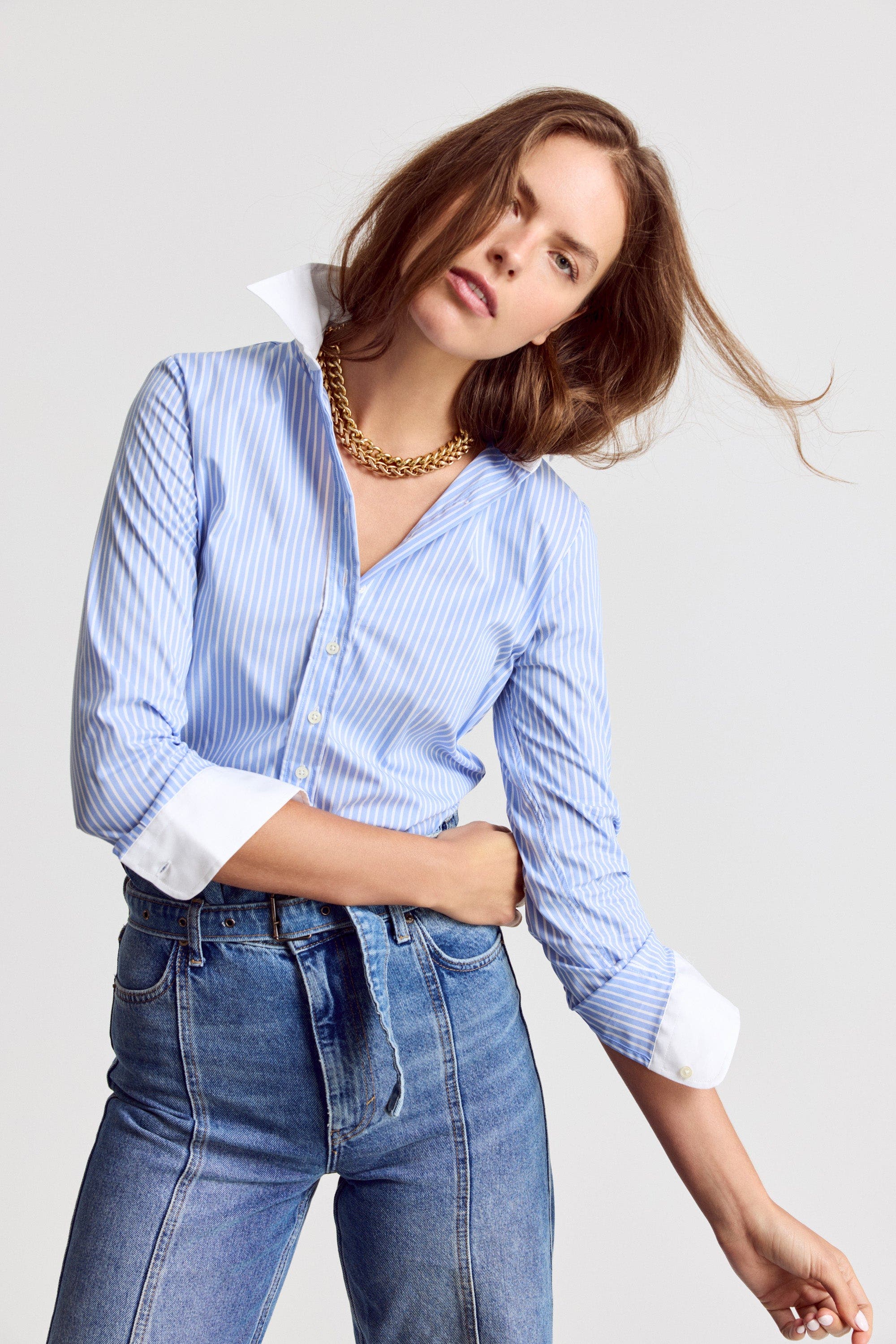 selected Sky Blue/White Collar