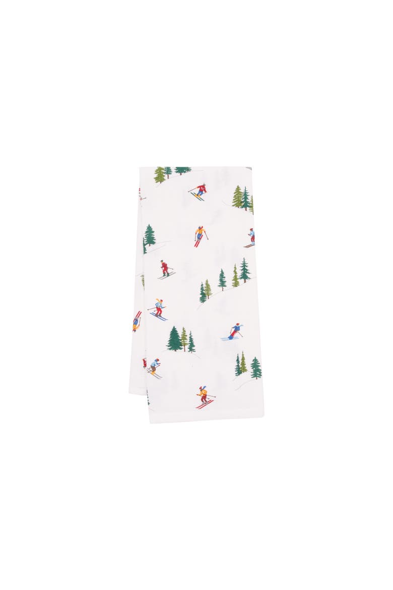 Alpine Skiers Winter Sports Christmas Towel & Stand Gift Set, Alternate, color, Red