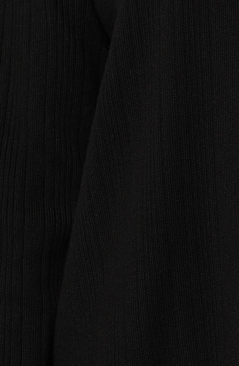 CYRUS Ribbed Open Front Long Cardigan, Alternate, color, Black