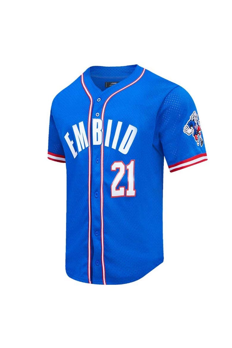 Men's Pro Standard Joel Embiid Royal Philadelphia 76ers Capsule Player Baseball Button-Up Shirt, Alternate, color, Royal