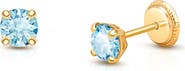 Tiny Blessings 14K Gold 4mm Crystal Birthstone Studs Screw Back Earrings
