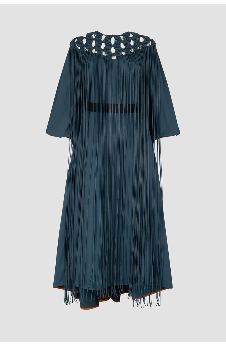 Roksanda Miel Crochet Cotton Dress, Alternate, color, Dark Teal